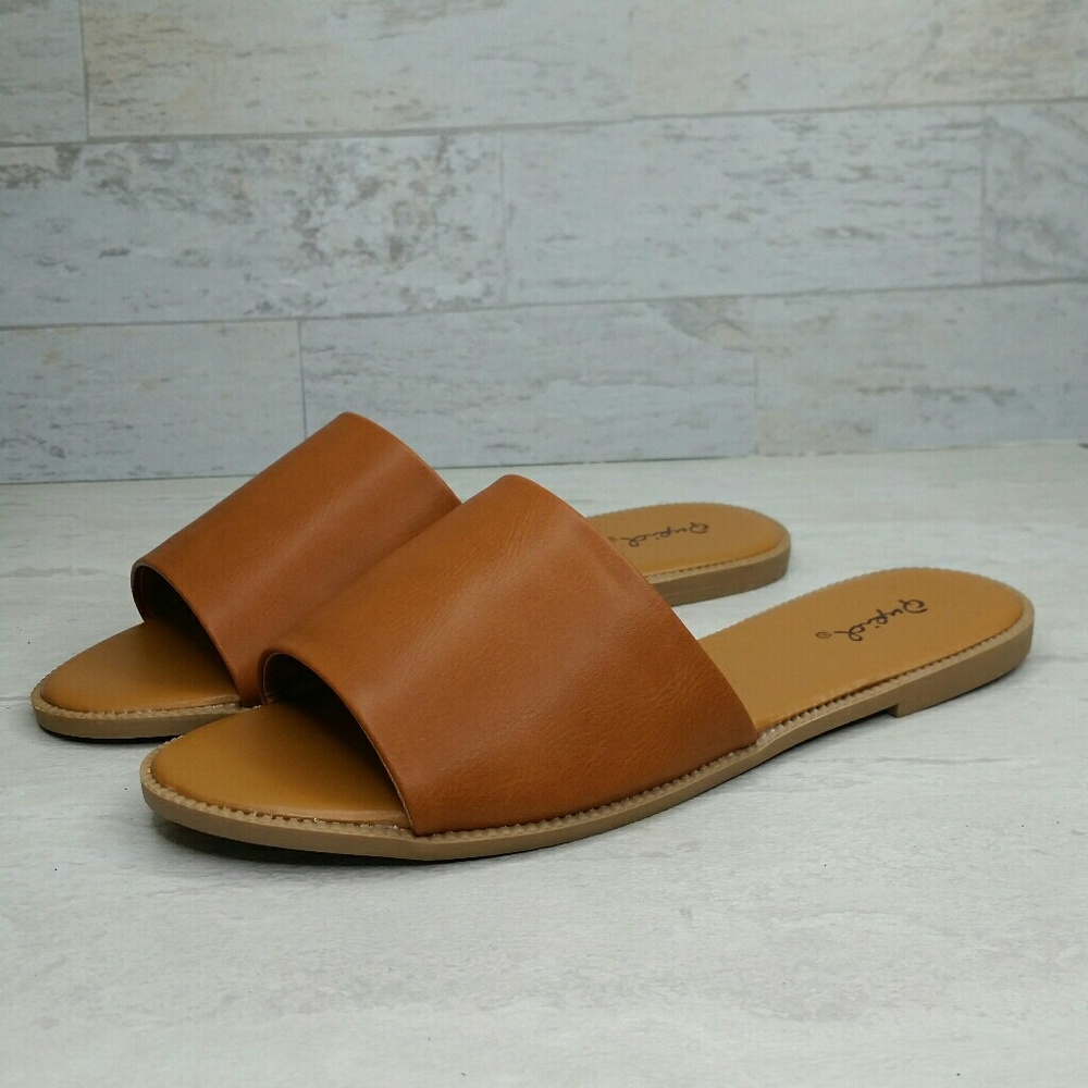 TAN Slip-on Slide Sandal NEW - Picture 4 of 6